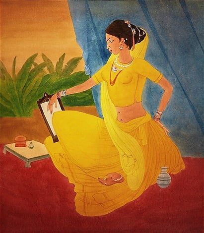 Abdur-rahman-chughtai-untitled-(woman-at-her-toilette)