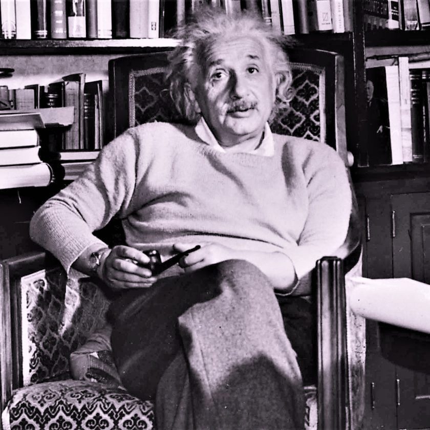 Albert-Einstein in his home