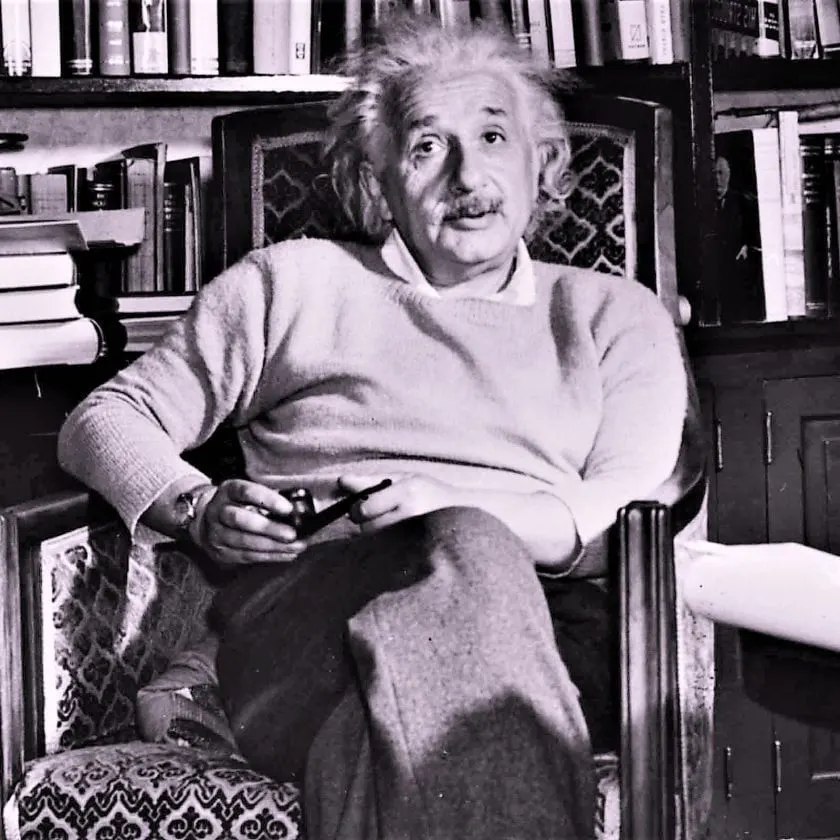 Albert-Einstein in his home