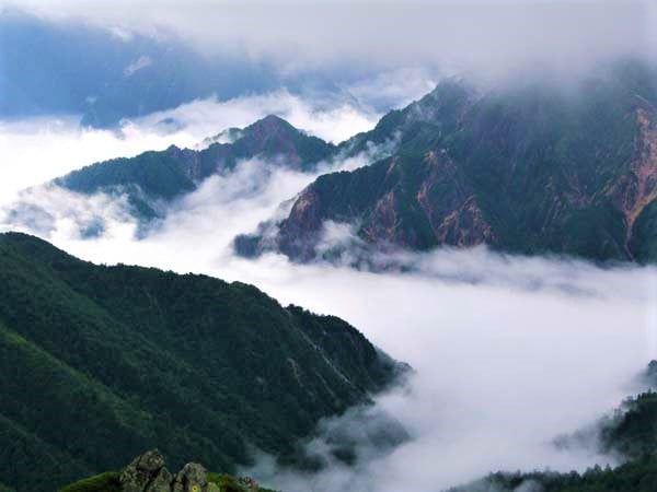 Japan Nagano Mountains Alps Mist