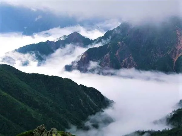 Japan Nagano Mountains Alps Mist