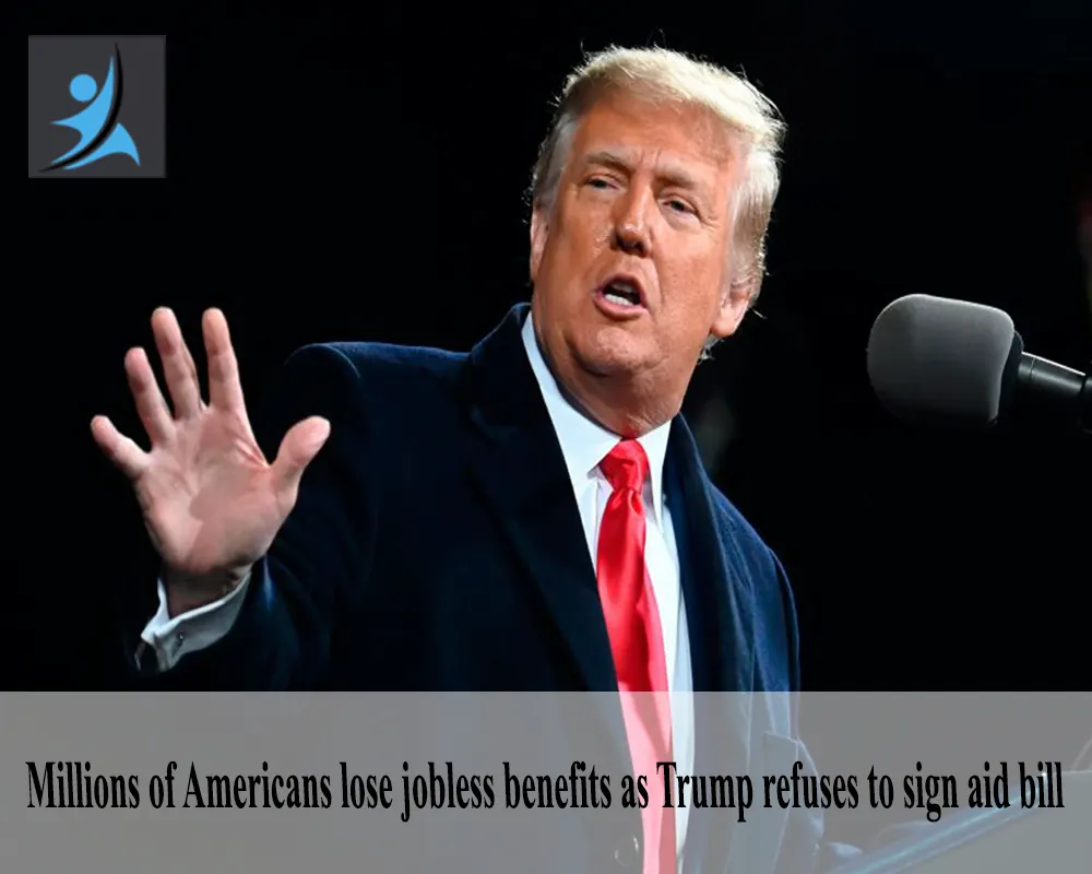 Millions of Americans lose jobless benefits as Trump refuses to sign aid bill.