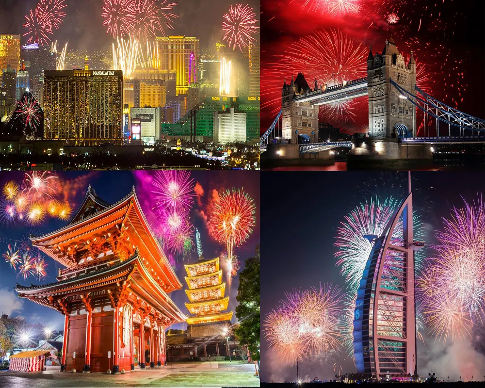 New year event in different countries