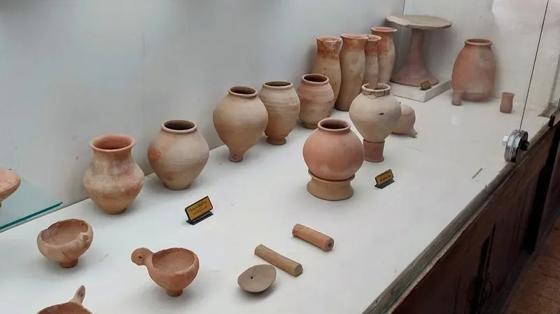 Pottery sherds showing the different decorative motifs used to beautify terracotta vessels.