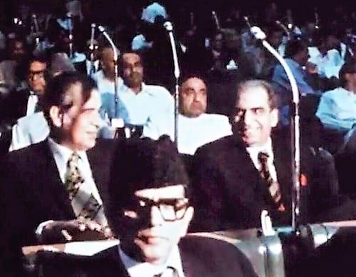 Secretary General Foreign Affairs Aziz Ahmed with Attorney generel Yahya Bukhtiar in the National Assembley