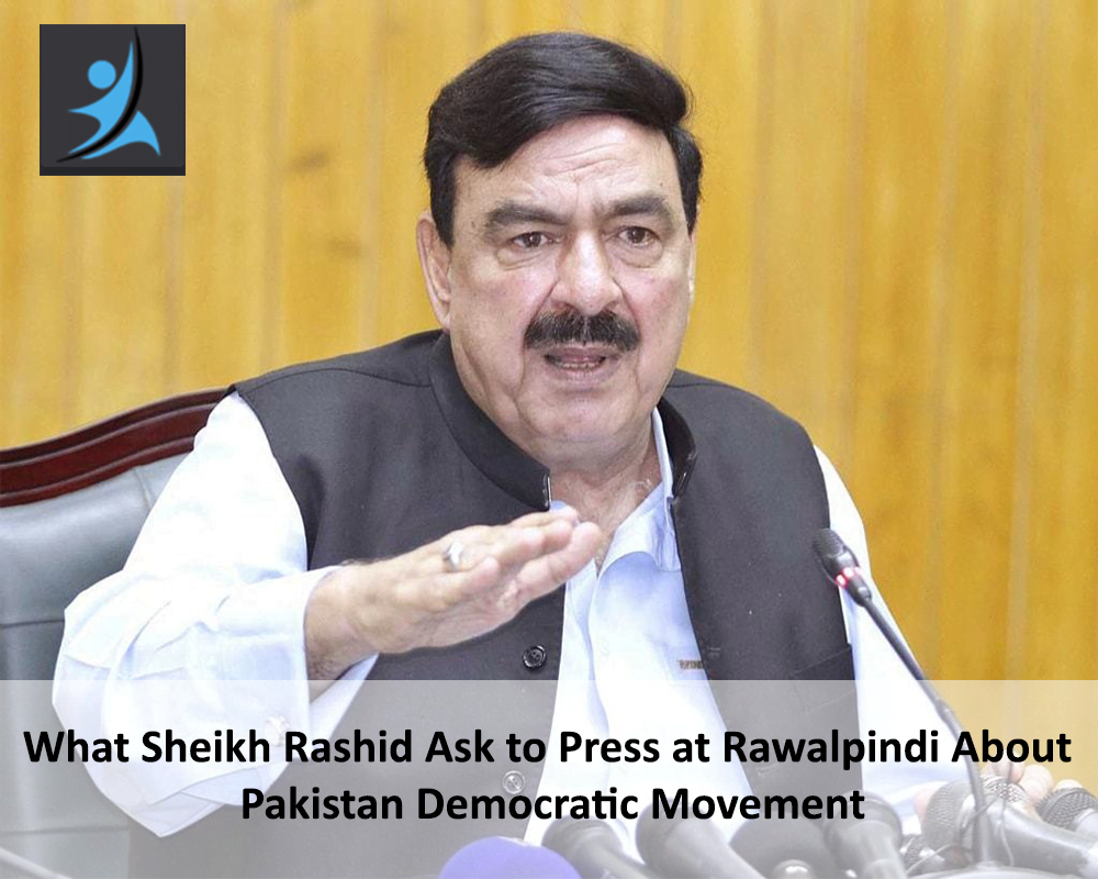 Sheikh Rashid talking from Media at Rawalpindi