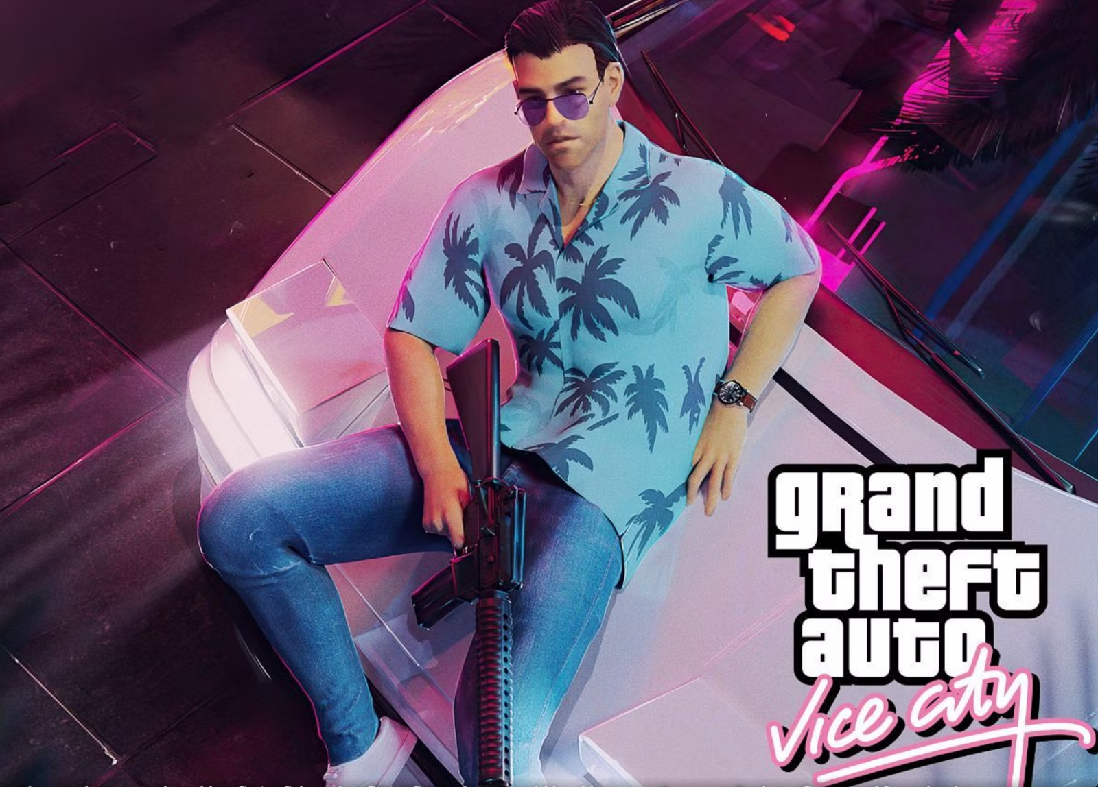 Tommy Verecetti's Vice city with guns and body guards