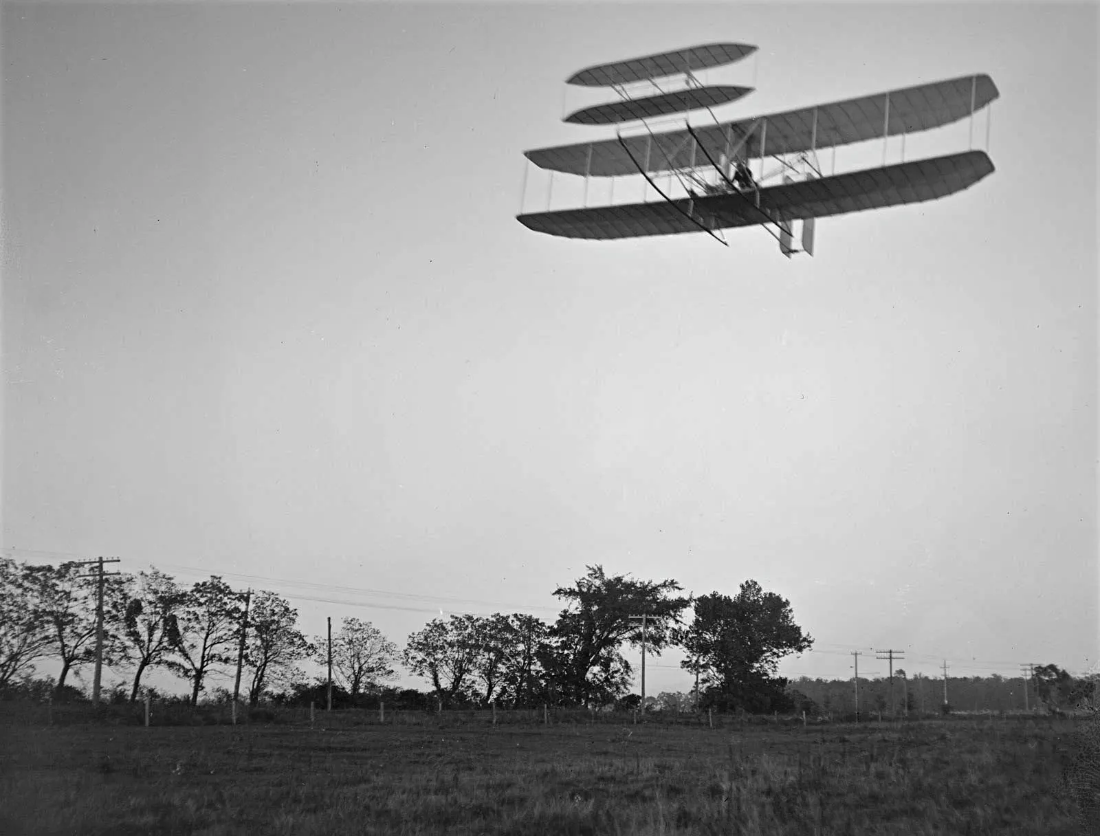 Wright-brother flying machine controls Huffman Prairie October-4 1905