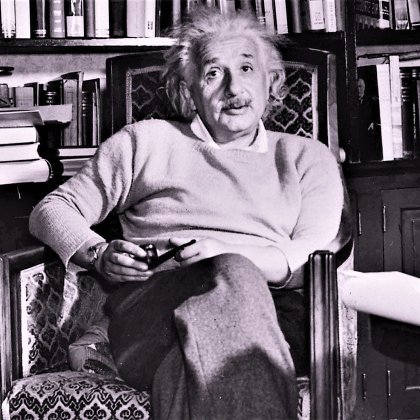 Albert-Einstein in his home