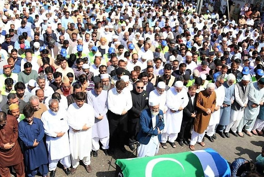 Funeral prayer of Patron in Chief Alkhidmat Foundation Paksitan & Former Mayor of Karachi Naimatullah Khan