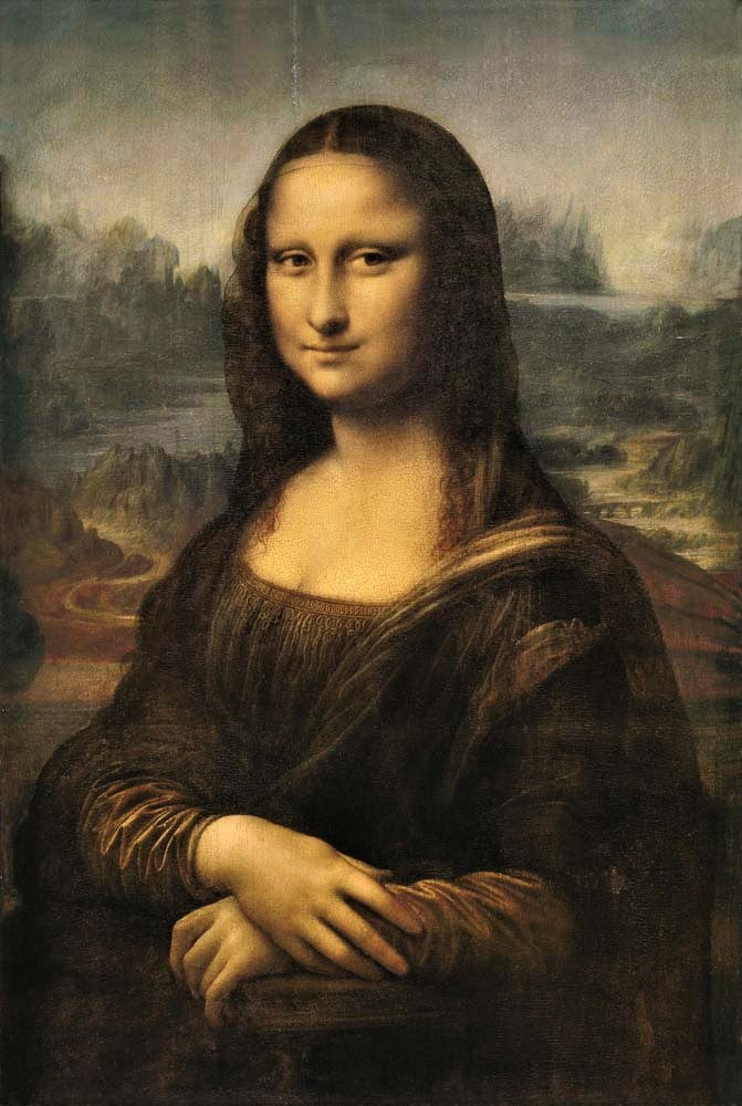 Mona Lisa oil wood panel by Leonardo da Vinci