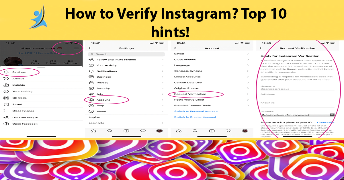 How to do verification of an Instagram accounts
